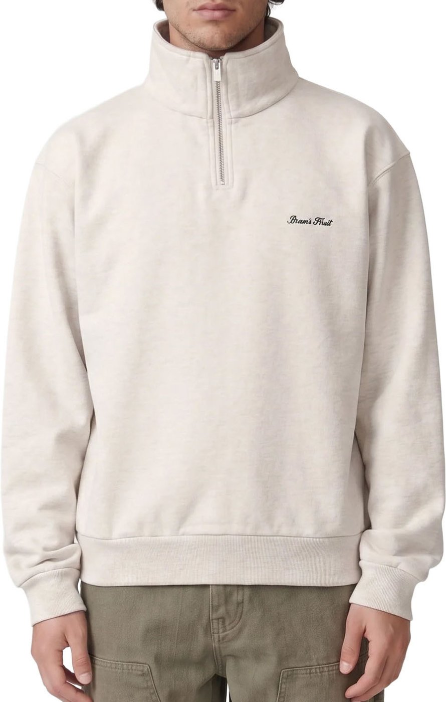 pull korte rits grijs/beige