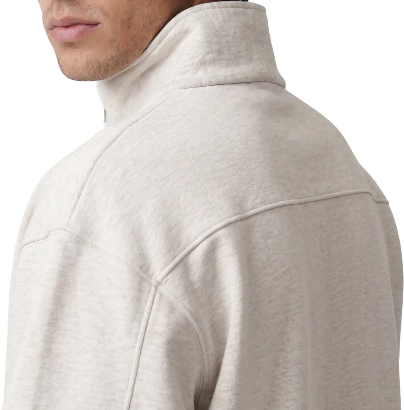 pull korte rits grijs/beige