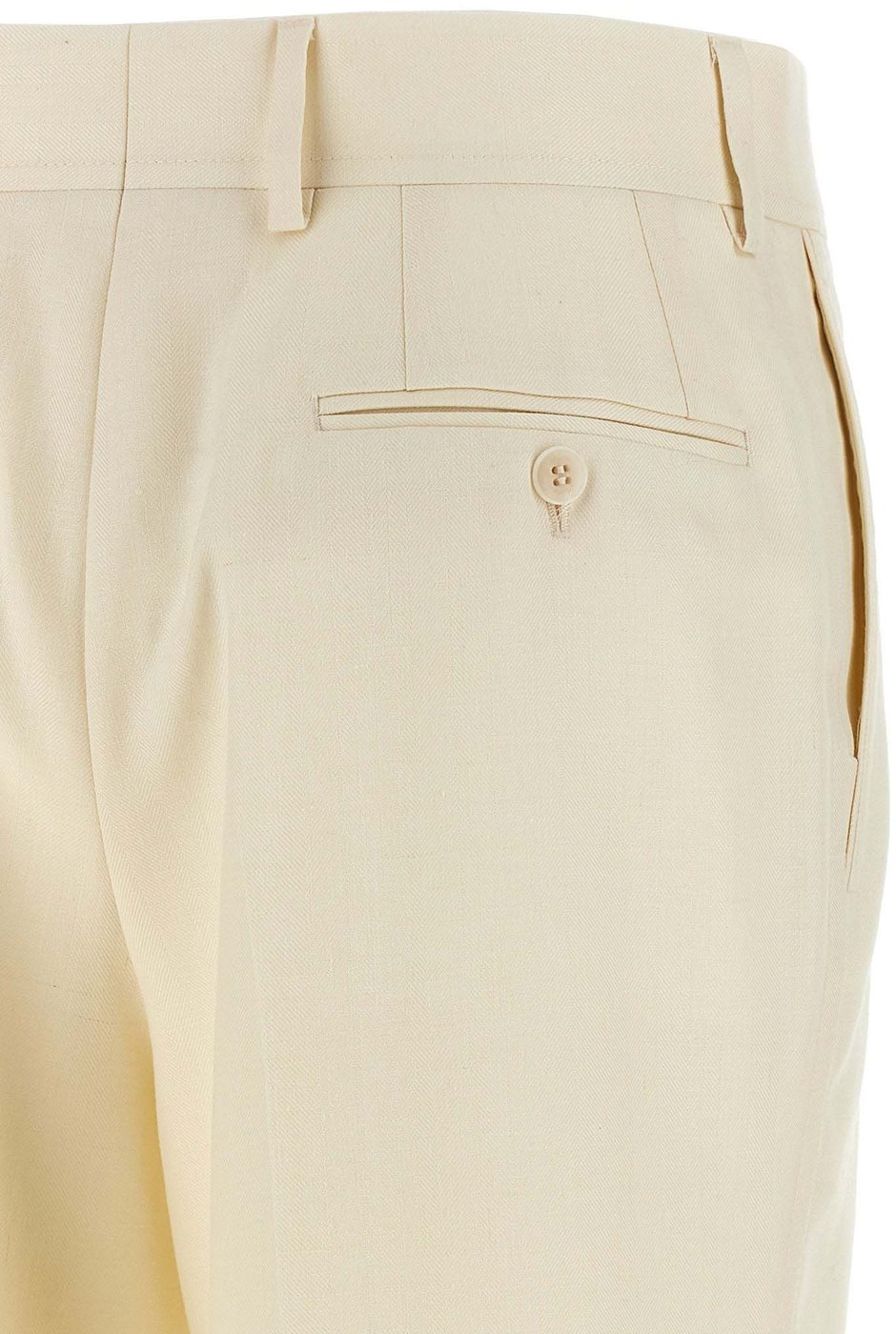 Brioni White Wool Dress Pants