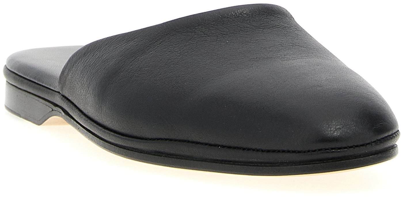 Brioni Black Calfskin Mules