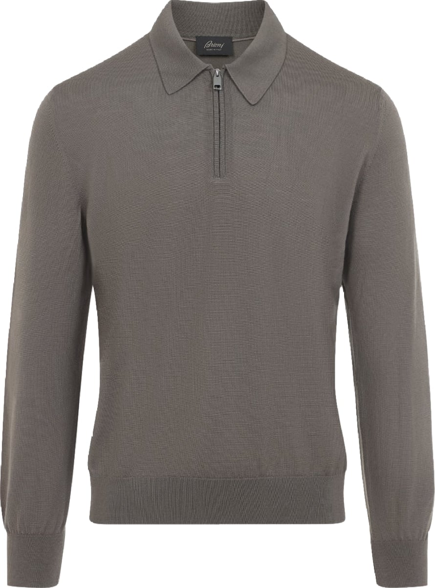 Brioni Long Sleeves Zip Polo