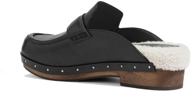Brunello Cucinelli Black Leather Mules