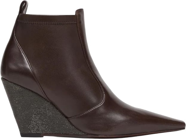 Brunello Cucinelli Brown Leather Ankle Boots