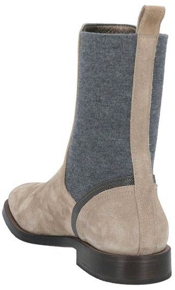 Brunello Cucinelli Beige Leather Chelsea Boots