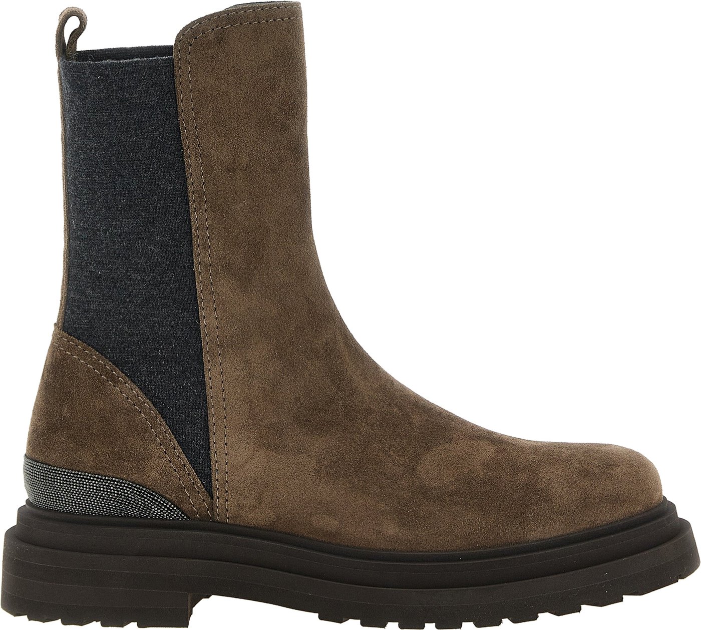 Brunello Cucinelli Brown Calfskin Ankle Boots