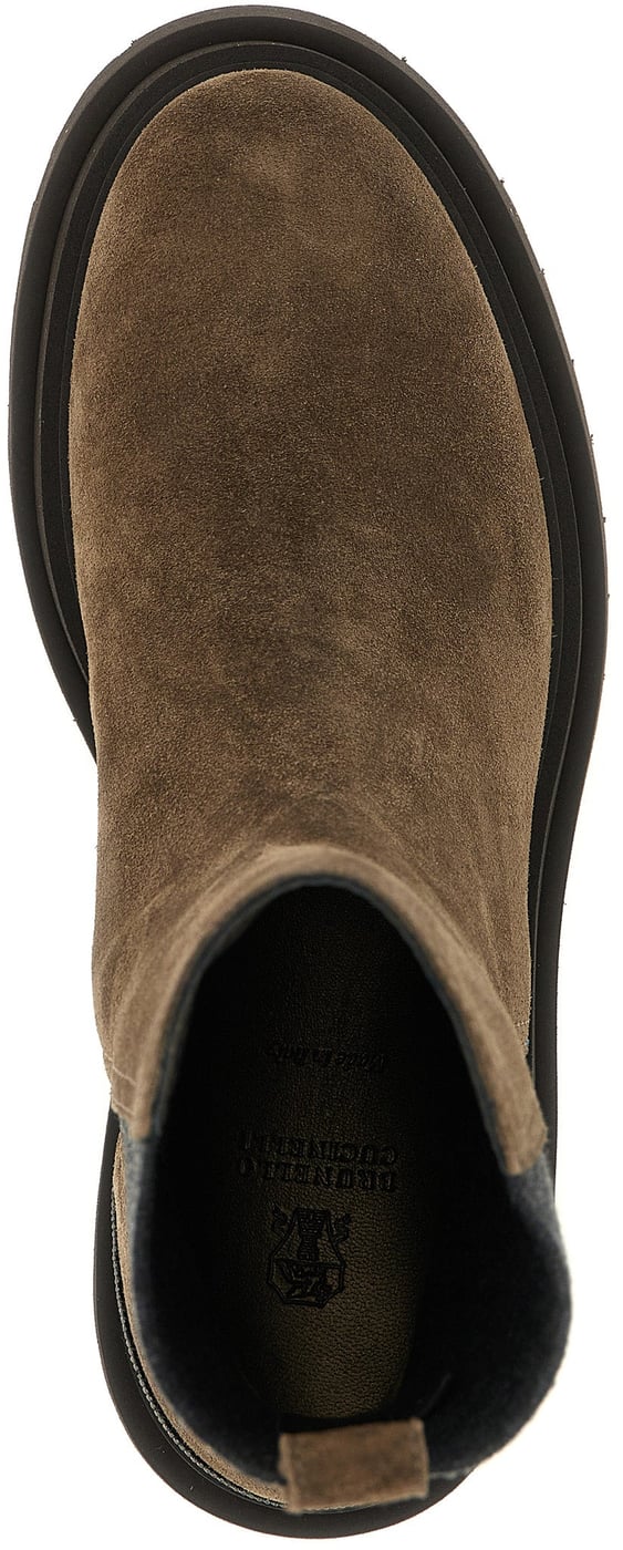 Brunello Cucinelli Brown Calfskin Ankle Boots