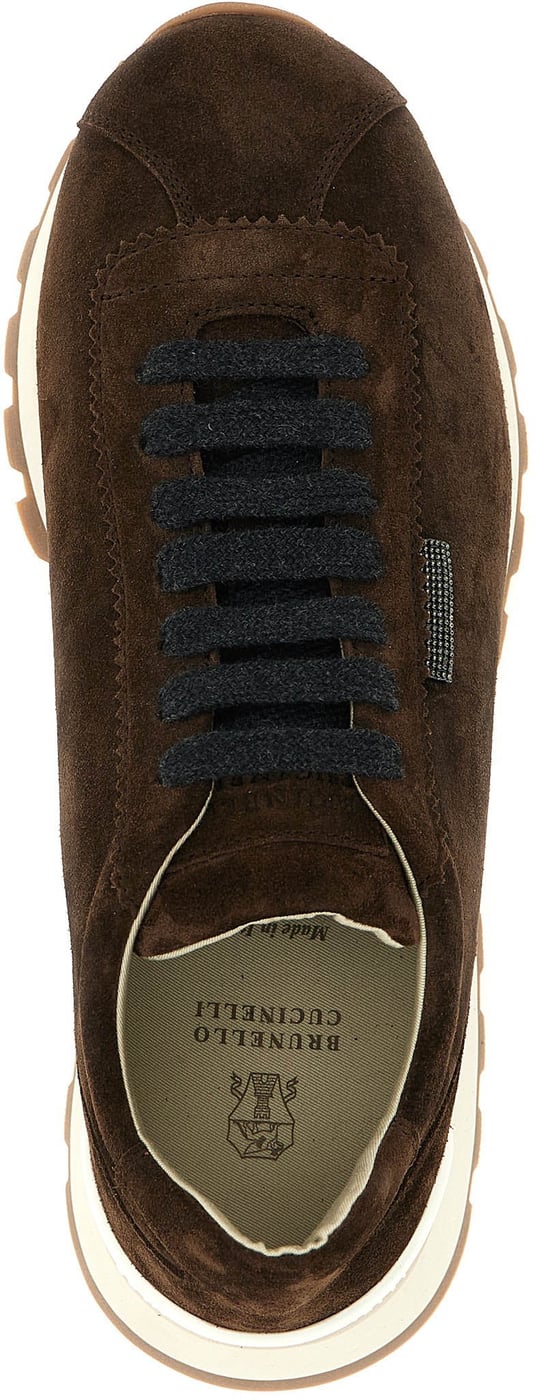 Brunello Cucinelli Brown Calfskin Athletic Sneakers