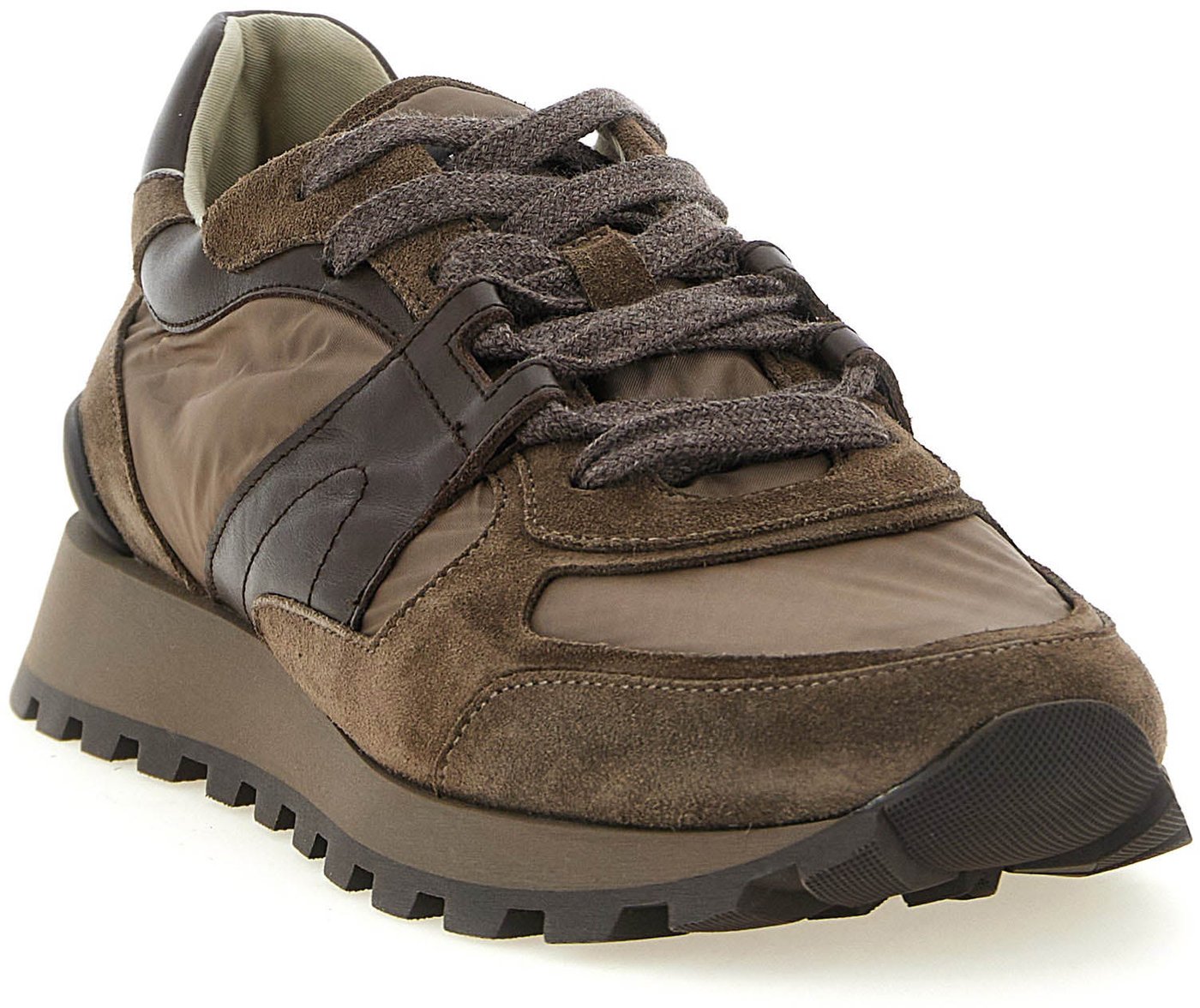 Brunello Cucinelli Bicolor Calfskin Athletic Sneakers