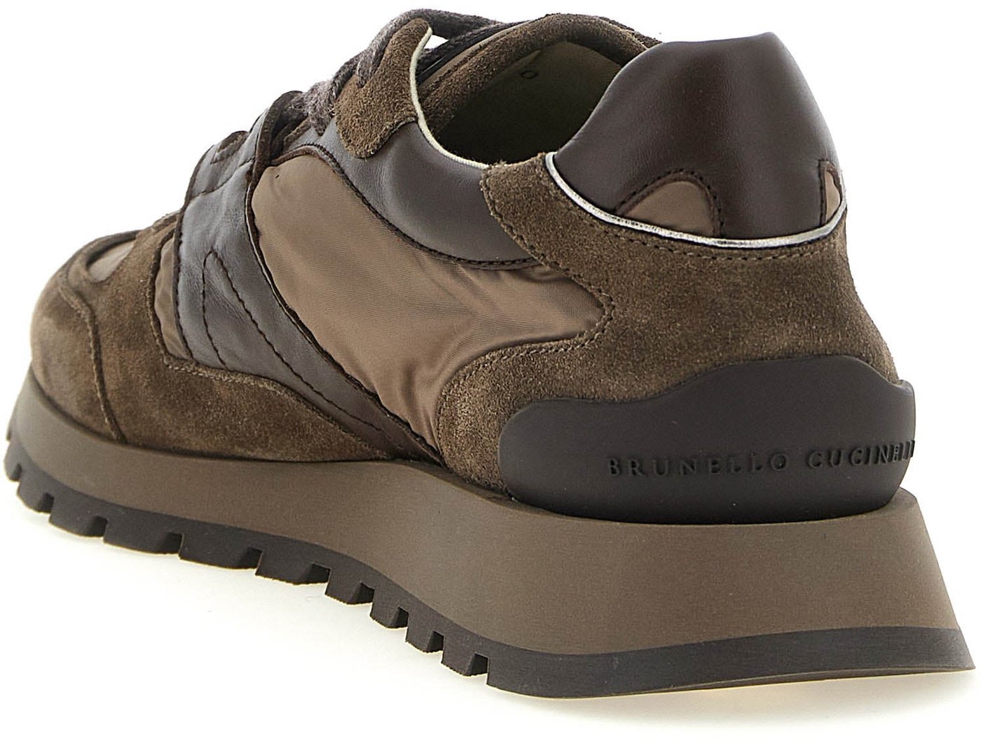 Brunello Cucinelli Bicolor Calfskin Athletic Sneakers