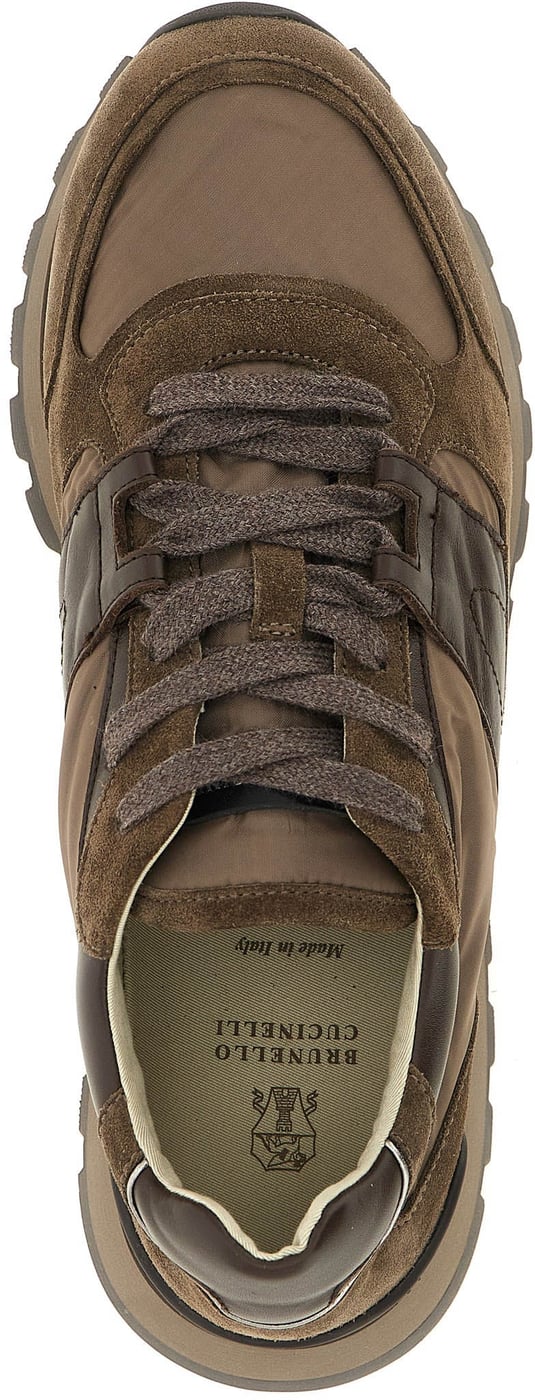 Brunello Cucinelli Bicolor Calfskin Athletic Sneakers