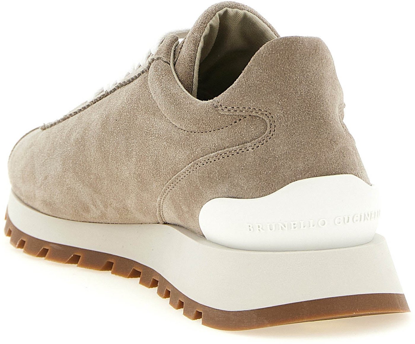 Brunello Cucinelli Beige Calfskin Athletic Sneakers
