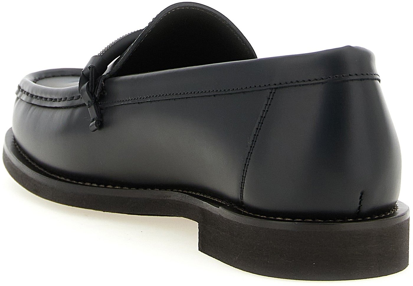 Brunello Cucinelli Black Calfskin Slip-On Loafers
