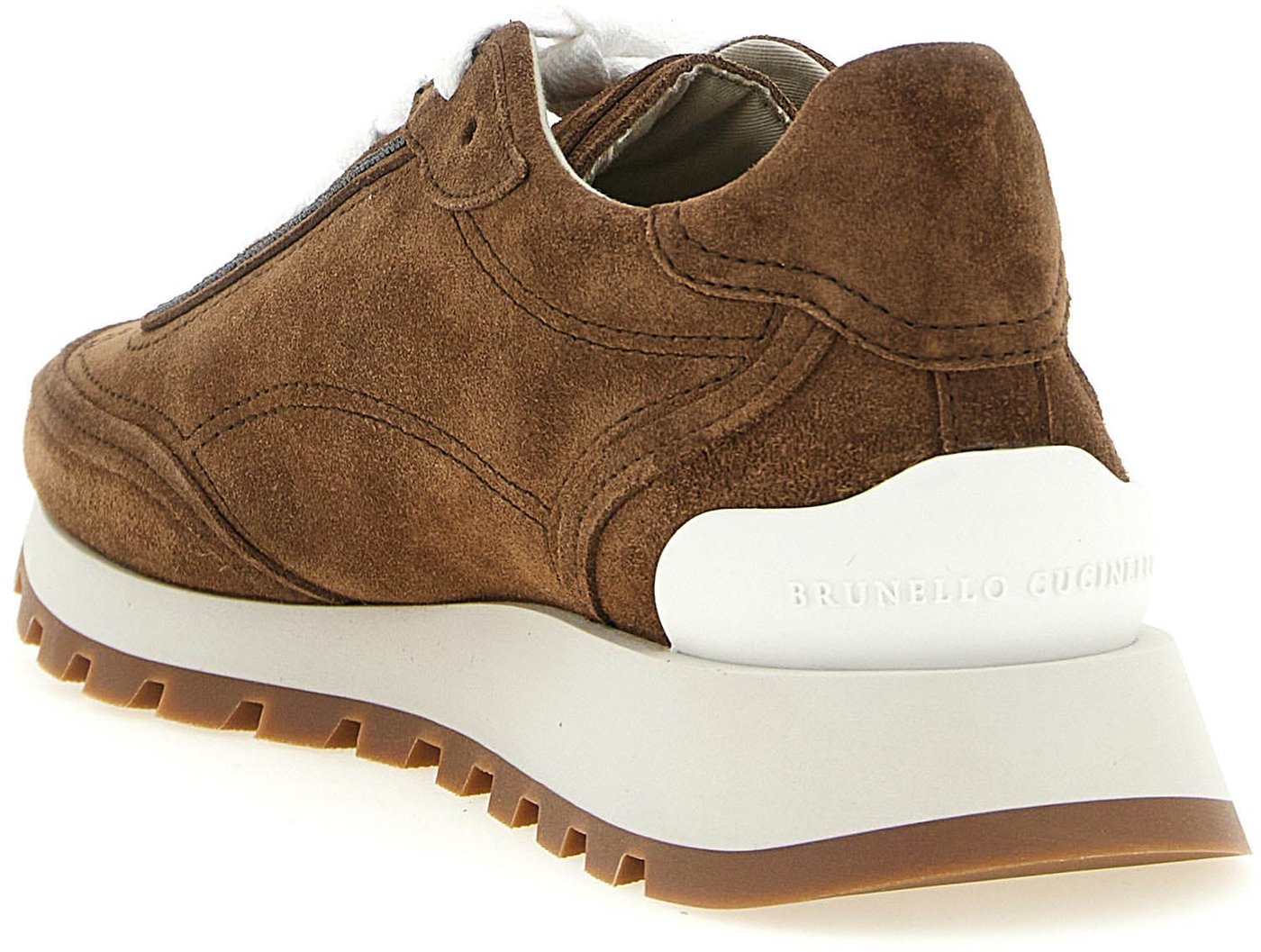 Brunello Cucinelli Brown Calfskin Low Top Sneakers