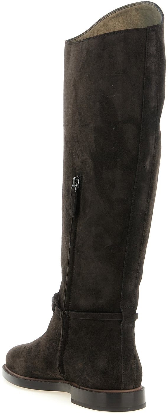 Brunello Cucinelli Black Calfskin Over The Knee