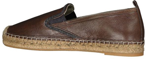 Brunello Cucinelli Brown Leather Espadrilles