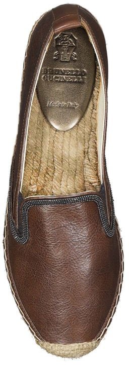 Brunello Cucinelli Brown Leather Espadrilles