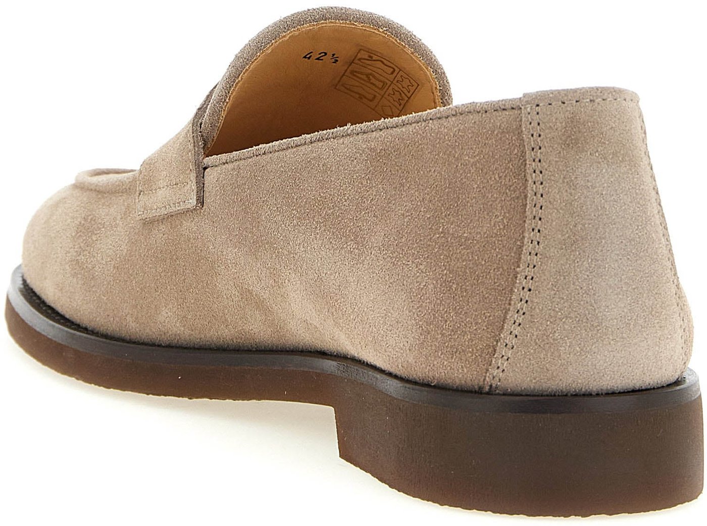 Brunello Cucinelli Gray Calfskin Slip-On Loafers