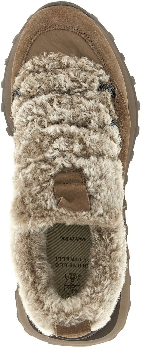 Brunello Cucinelli Brown Calfskin Chunky Sneakers