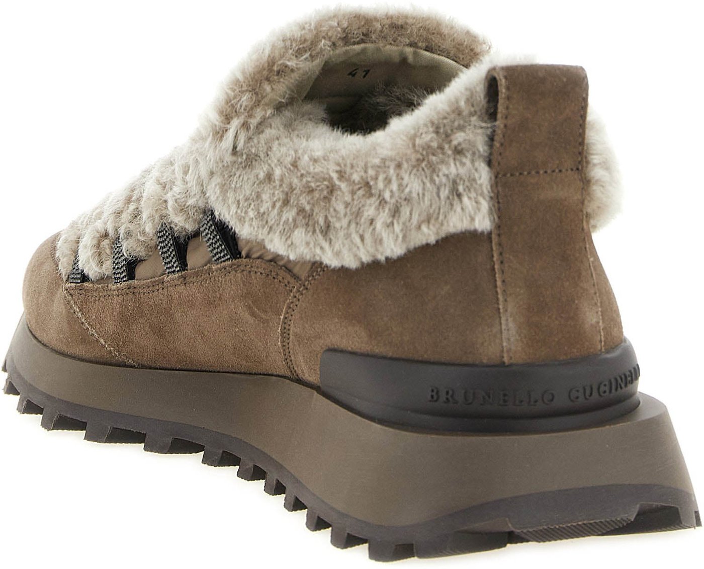 Brunello Cucinelli Brown Calfskin Chunky Sneakers