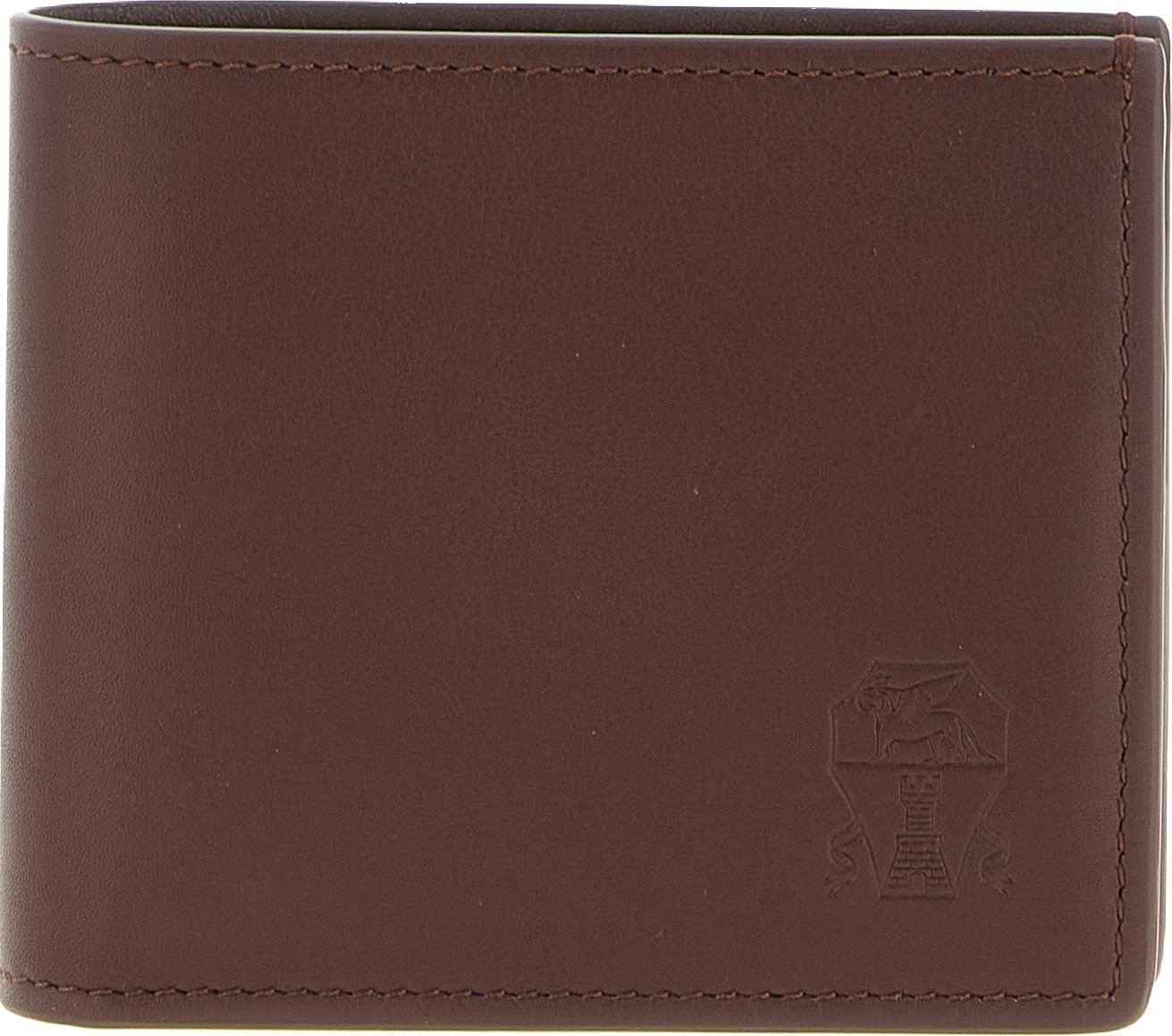 Brunello Cucinelli Brown Calfskin Leather Wallet