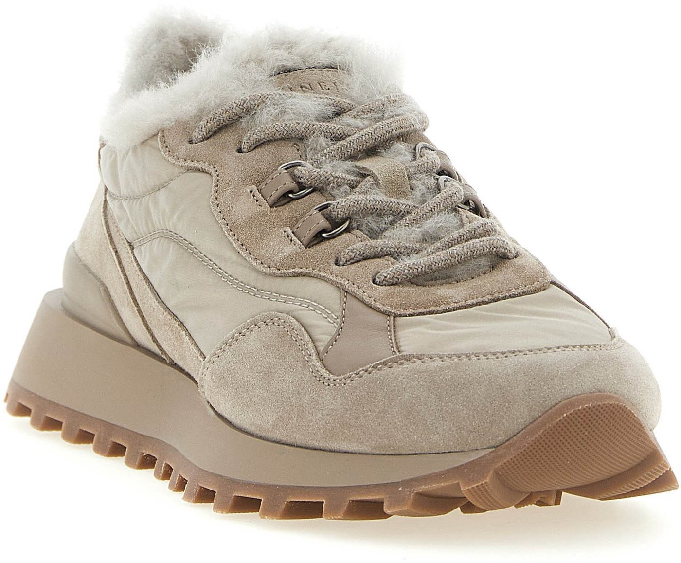 Brunello Cucinelli Beige Calfskin Athletic Sneakers