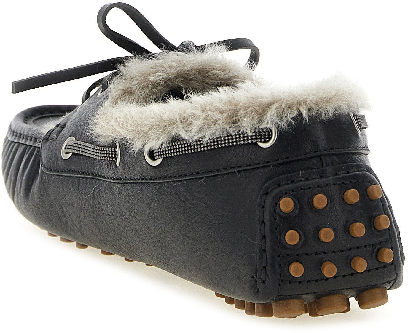 Brunello Cucinelli Black Calfskin Slip-On Loafers