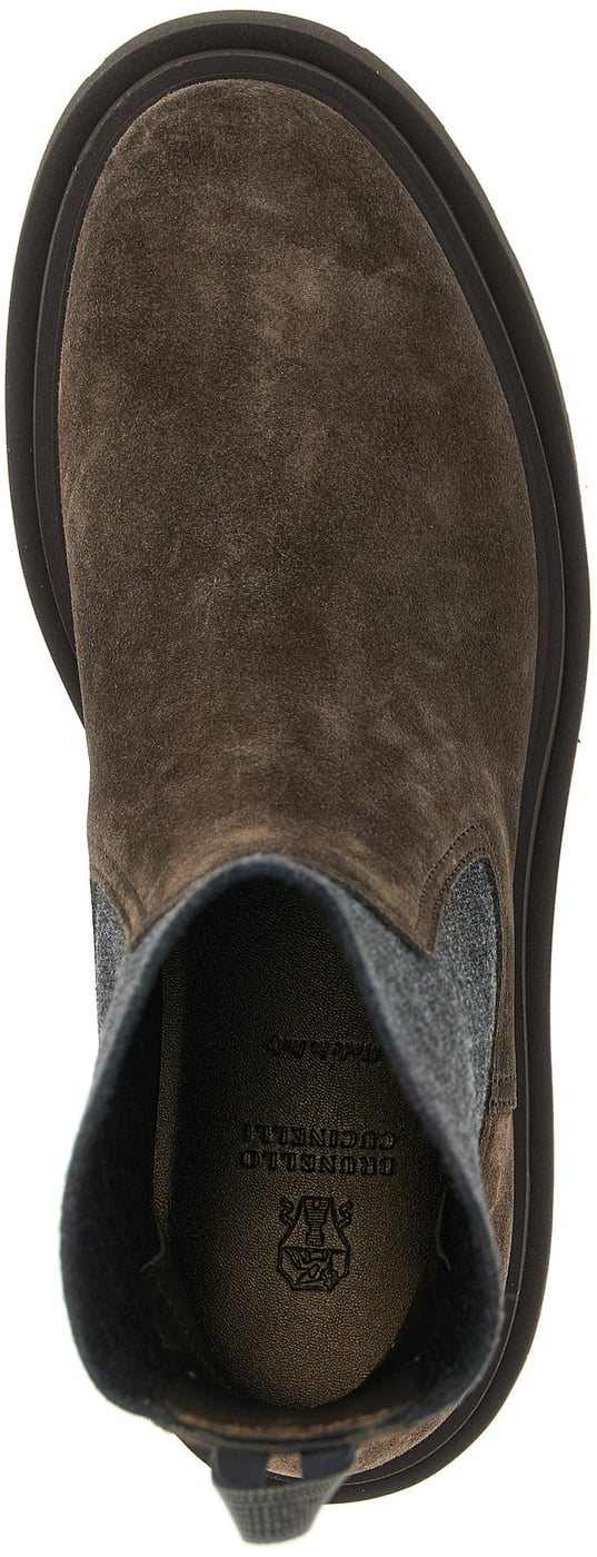 Brunello Cucinelli Brown Calfskin Ankle Boots