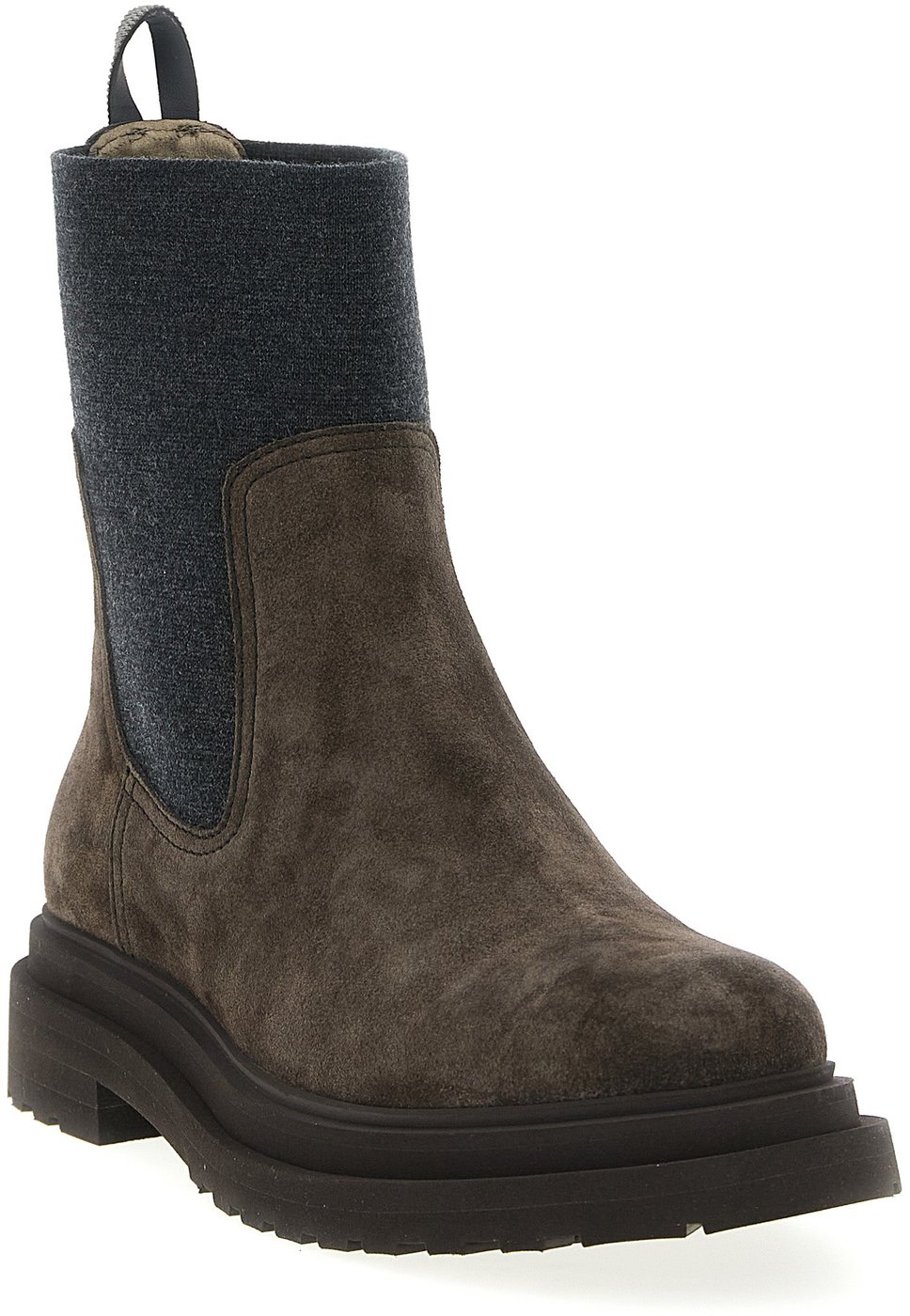 Brunello Cucinelli Brown Calfskin Ankle Boots