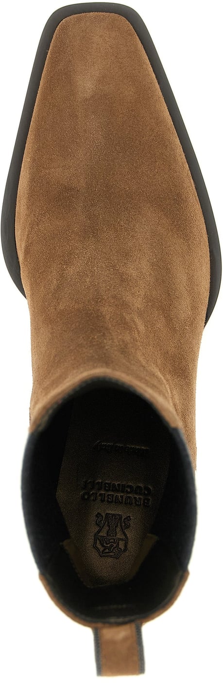 Brunello Cucinelli Brown Calfskin Chelsea Boots