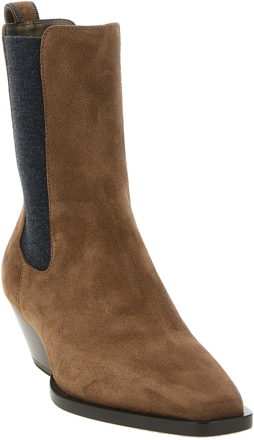 Brunello Cucinelli Brown Calfskin Chelsea Boots