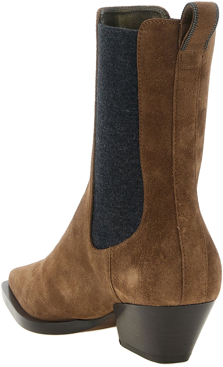 Brunello Cucinelli Brown Calfskin Chelsea Boots