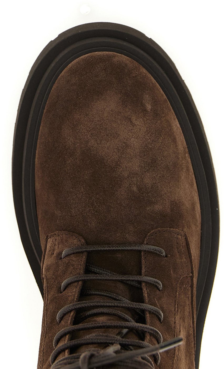 Brunello Cucinelli Brown Calfskin Lace-Up Boots