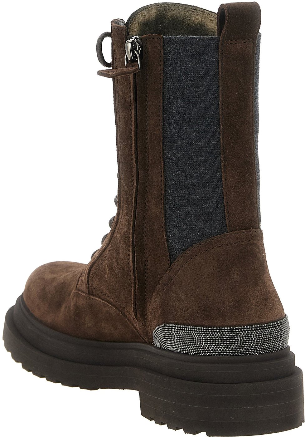 Brunello Cucinelli Brown Calfskin Lace-Up Boots