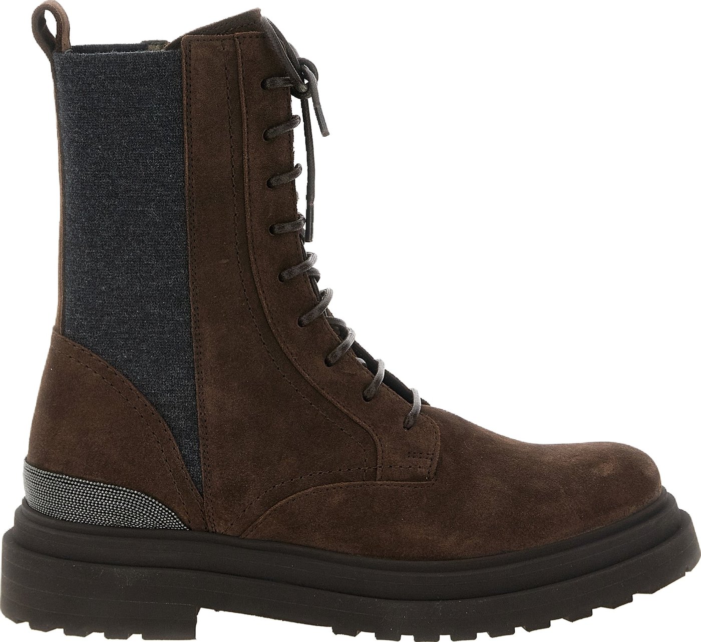 Brunello Cucinelli Brown Calfskin Lace-Up Boots