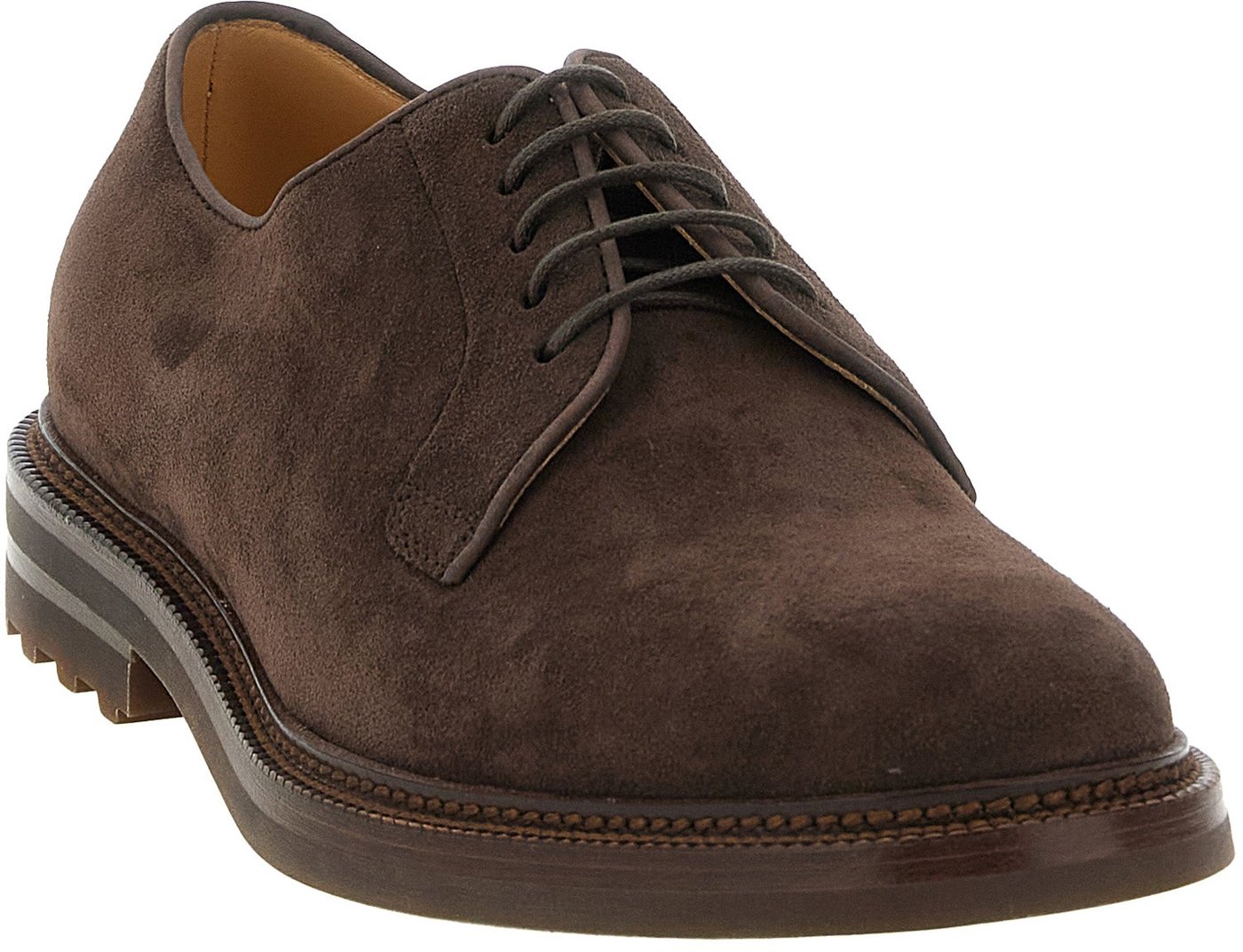 Brunello Cucinelli Brown Calfskin Oxfords And Derbies