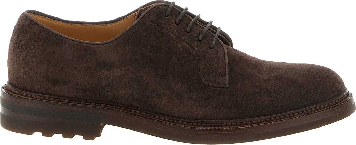 Brunello Cucinelli Brown Calfskin Oxfords And Derbies