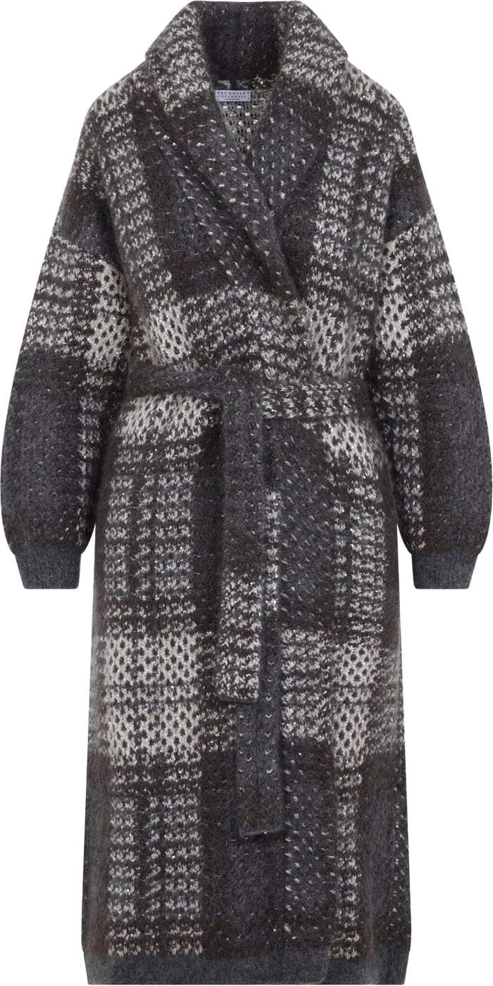 Brunello Cucinelli Macrocheck Cardigan Coat