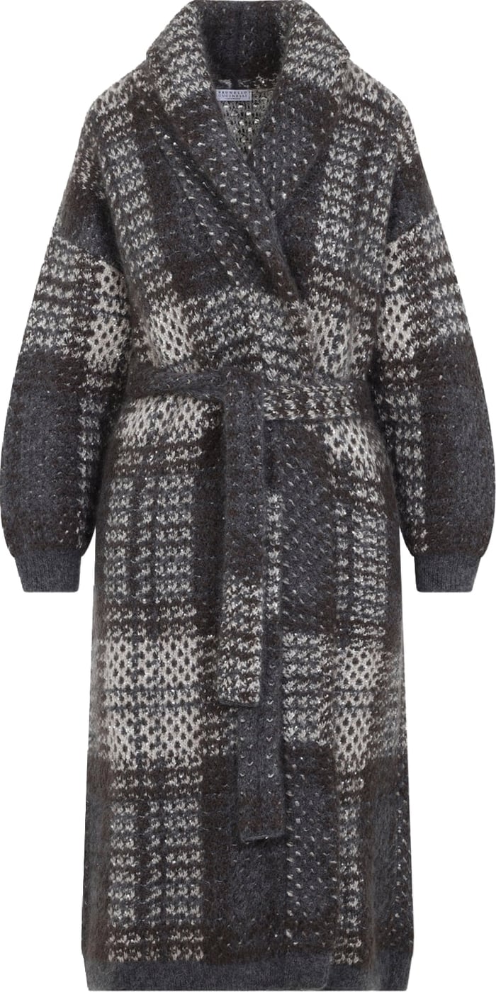 Brunello Cucinelli Macrocheck Cardigan Coat