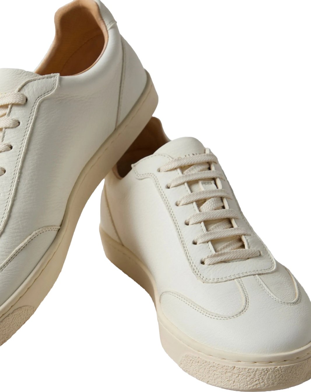 Brunello Cucinelli White logo-print leather Man sneakers