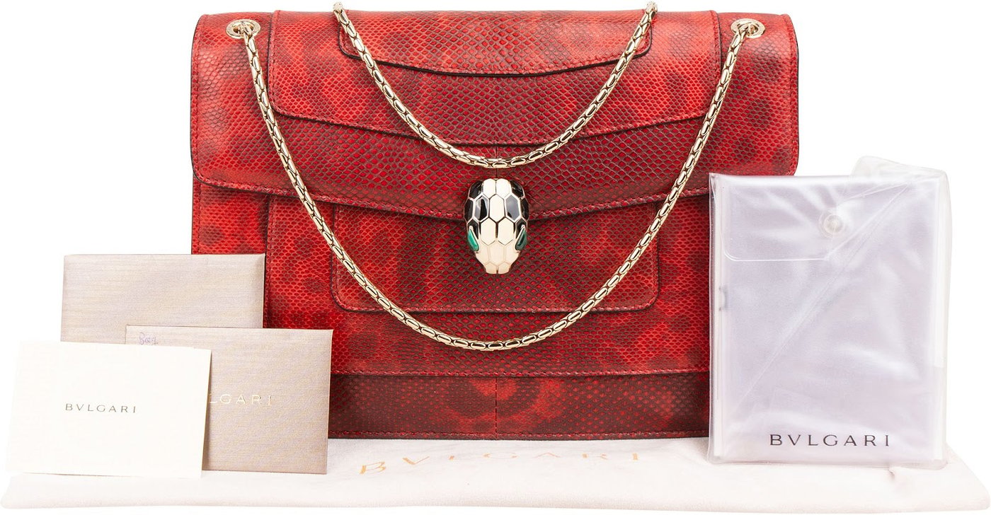 Bulgari Lizard-Embossed Leather Serpenti Forever Shoulder Bag