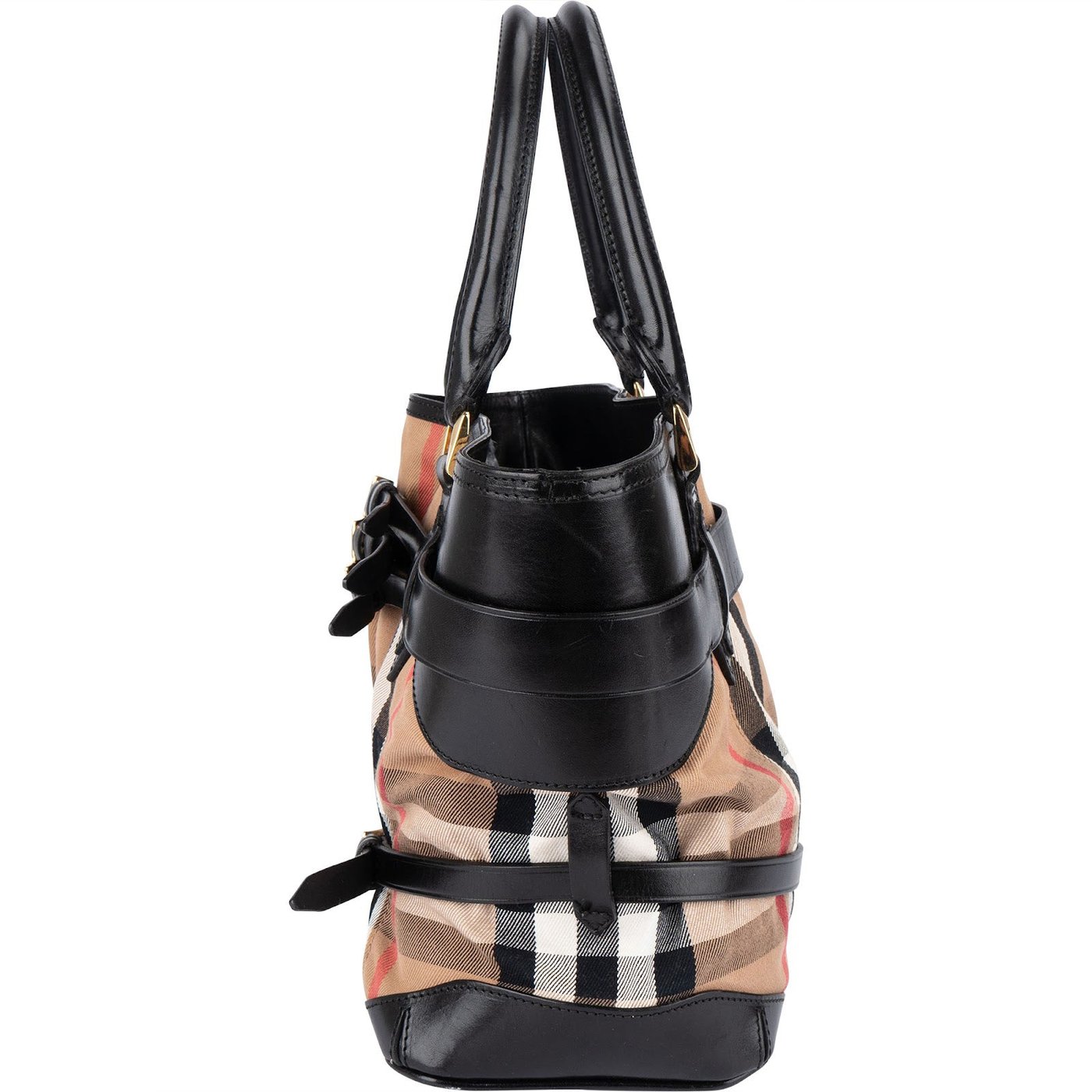 Burberry Nova-Check Monogram Medium Bridle Tote Handbag