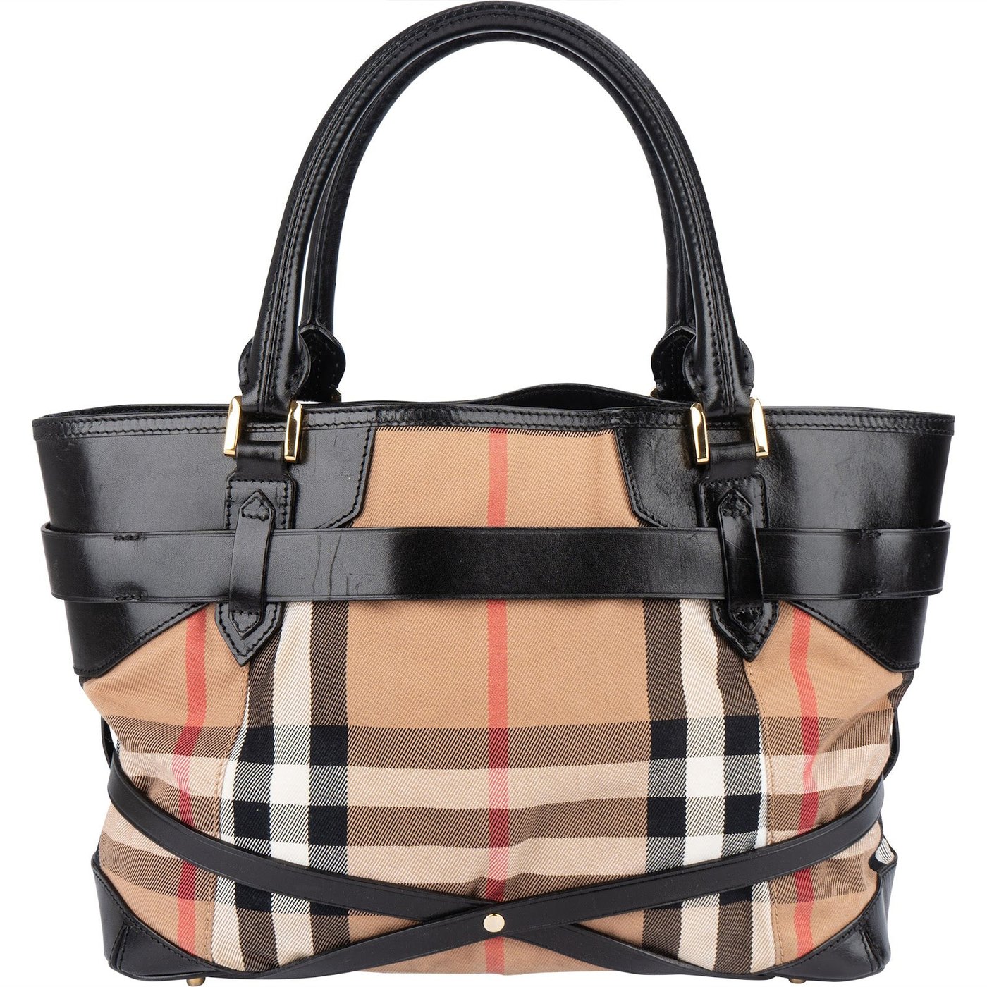 Burberry Nova-Check Monogram Medium Bridle Tote Handbag