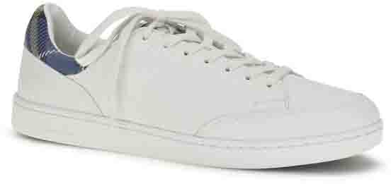 Burberry White Calf Leather Bos Taurus Low Top Sneakers