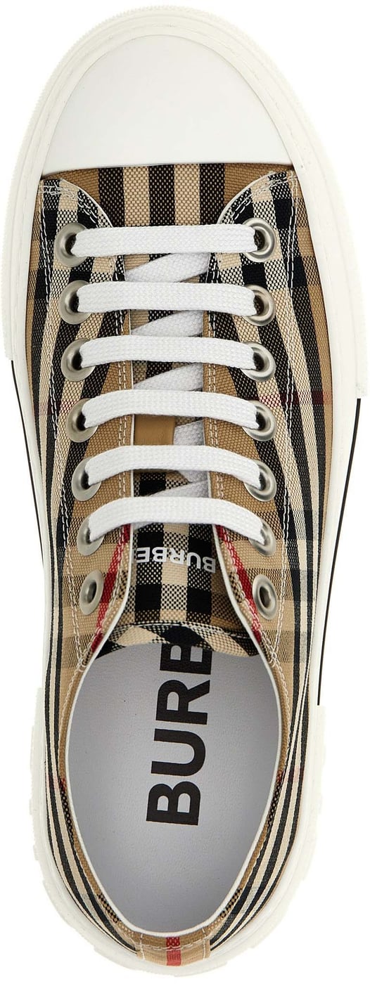 Burberry Beige Cotton Low Top Sneakers