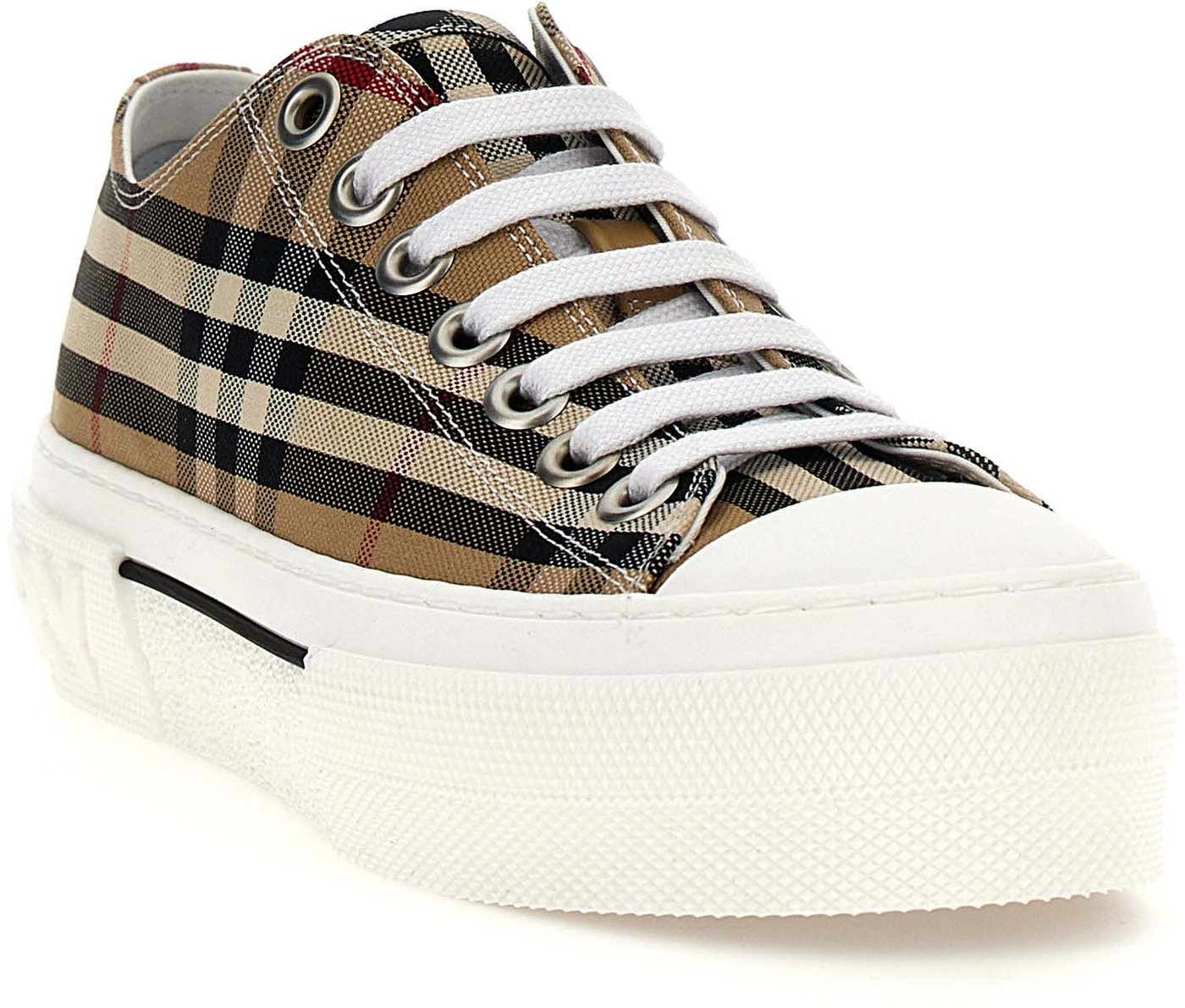 Burberry Beige Cotton Low Top Sneakers