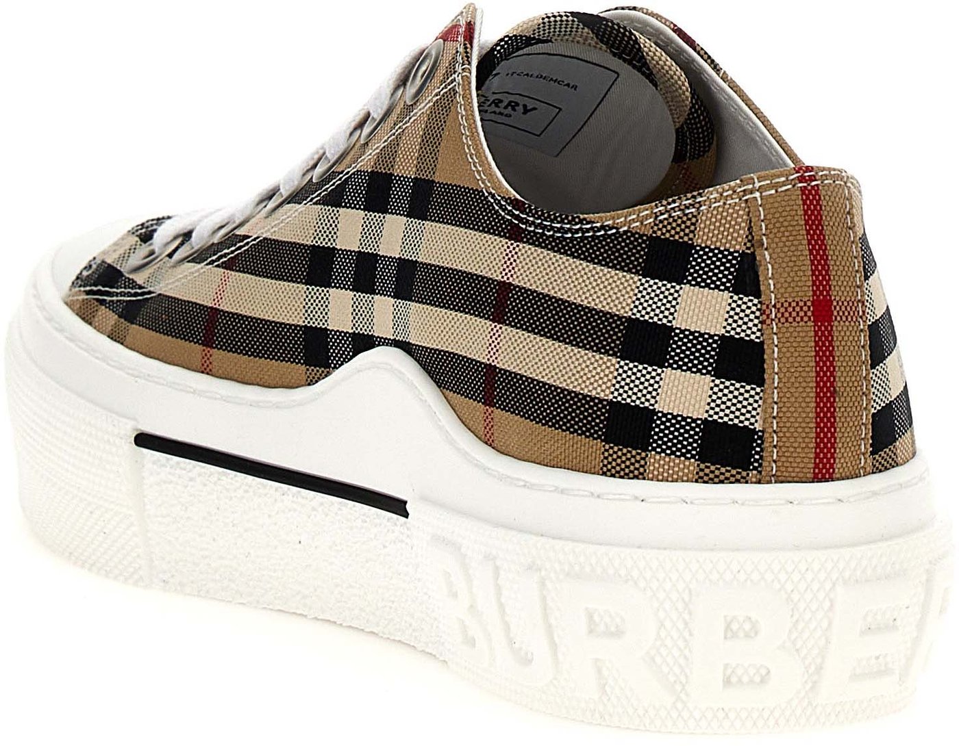 Burberry Beige Cotton Low Top Sneakers
