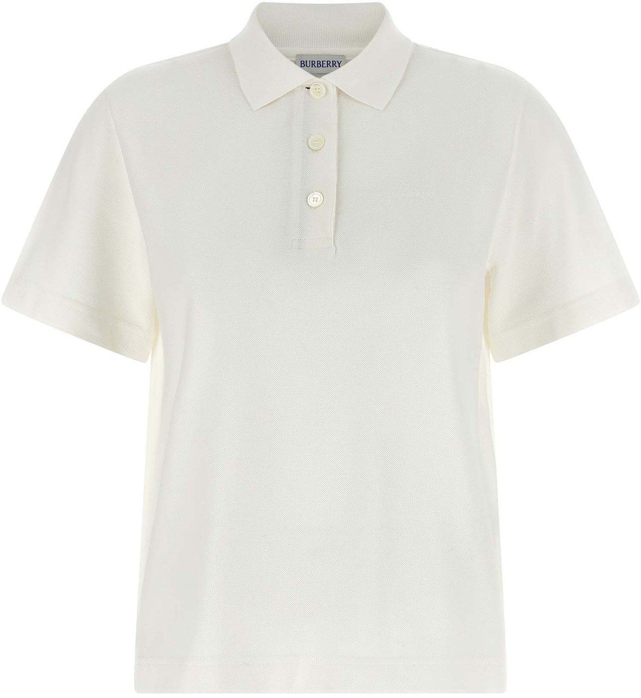 Burberry White Cotton Polo Shirt