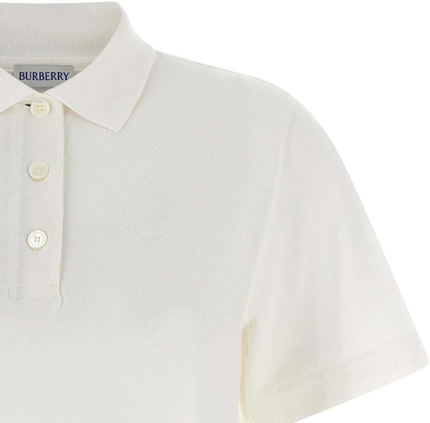 Burberry White Cotton Polo Shirt