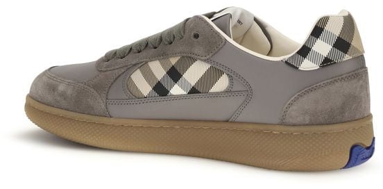 Burberry Gray Calf Leather Bos Taurus Low Top Sneakers