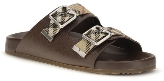 Burberry Brown Goatskin Flat Sandals